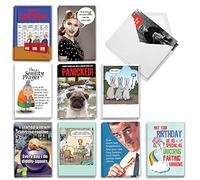 NobleWorks Birthday Bonanza AC8837BDG-B2x10 Lot de 20 cartes de vœux d'anniversaire avec enveloppes 12 x 17 cm