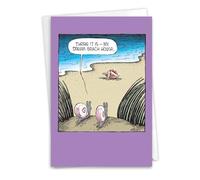NobleWorks - Funny New Home Greeting Card with 5 x 7 Inch Envelope (1 Card) Housewarming Dream Beach House C2422NHG