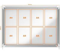Nobo 1902569 Tableau d'affichage portable blanc verre, métal