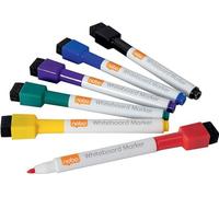 Nobo, 6x Marqueurs Effaçables à sec, Tableau Blanc, pointe fine, Assortis | Lot de 6 marqueurs effaçables à sec Nobo pour tableau blanc, pointe fine, couleurs assorties, encre longue durée.