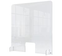 Nobo Écran de distance sociale en plexiglas Nobo, barrière de protection de 1 mètre, protection contre les éternuements et la toux, écran avec fenêtre de transaction, 700x850 mm, transparent, 1915488