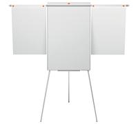 Nobo Impression Pro - Tableau Blanc style Chevalet Trépied avec Bras Extensibles, Magnétique & Effaçable à Sec, Réglable en Hauteur, Porte-Marqueur & Crochets pour Feuilles Inclus, Blanc, 1901918