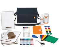 Nobo - Kit d'Accessoires pour Tableau Blanc, Sac de 47 Accessoires avec Feutres/Aimants/Microfibre/Lingettes/Spray/Ruban & Autres, 50% de Matériaux Recyclés, Gris Anthracite (1915711)