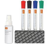 Nobo Kit de nettoyage pour tableau blanc - 50ml + 4 marqueurs assortis
