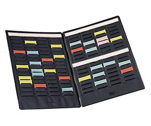 Nobo, Kit mini Planning Fiches T Portable, 4 volets, 4 colonnes indice 1,5 | Mini planning portable à fiches T, 4 colonnes, 17 fentes indice 1,5, 4 volets, cadre aluminium robuste, installation murale.