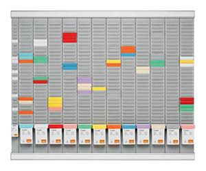 Nobo - Kit Planning Annuel Mural à Fiches T, 12 Colonnes & 32 Fentes, Indice 2, Fiches T & Index Inclus, 32938864
