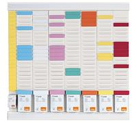 Planning Office Planner à fiches T - 7 colonnes, indice 2 + 1 colonne index - 24 fentes - Nobo blanc