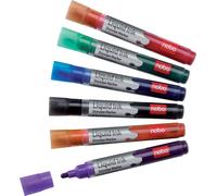 nobo Liquid Ink 1901419 Set de marqueurs pour tableau blanc noir, rouge, vert, bleu, orange, violet 6 pc(s)