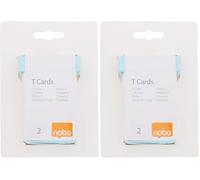 Nobo, Lot de 200 fiches T pour planning, Indice 2, Bleu clair, 2202006