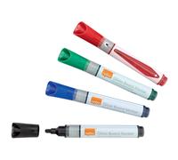 NNobo - Marqueurs Effaçables à Sec Liquid Ink pour Tableau Blanc, Pointe Ogive de 3 mm, Lot de 4, Couleurs Assorties, 1905324