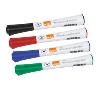 Nobo Marqueur pour tableau blanc pointe fine Glide - Boîte de 4 couleurs - Assortis