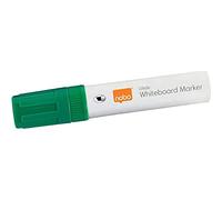 Nobo Marqueurs Effaçables à Sec Glide pour Tableau Blanc, Pointe Biseautée Large 10mm, Lot de 4, 1915391, Vert