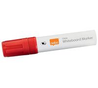 Nobo Marqueurs Effaçables à Sec Glide pour Tableau Blanc, Pointe Biseautée Large 10mm, Lot de 4, 1915390, Rouge