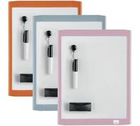 Nobo Mini tableau blanc magnétique avec cadre coloré, effaçable à sec, fixation murale, avec stylo, aimants, gomme et coussinets de fixation adhésifs en mousse, 216 x 280 mm, 1915625