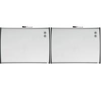 Nobo - Mini Tableau Blanc Magnétique Mural avec Cadre Incurvé, Marqueur Aimants et Kit de Fixation Murale Inclus, Maison/Bureau, 585 x 430 mm, Blanc, 1903783 (Lot de 2)