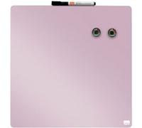 Nobo, Mini Tableau Magnétique Sans Cadre, Format Carré, Effaçable à Sec, Fixations Murales, 360 x 360 mm, Rose Rose clair G