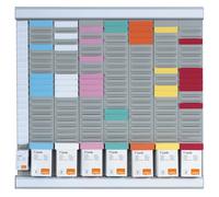 Nobo Office Planner Planning 7 colonnes 24 fentes fiches T2 - Gris