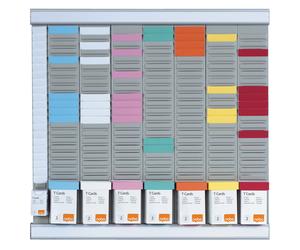 Nobo Office Planner Planning 7 colonnes 24 fentes fiches T2 - Gris