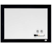 Nobo - Petit Tableau Blanc Magnétique Mural avec Cadre Noir, Kit de Fixation Murale Inclus, Maison/Bureau, 585 x 430 mm, 1903785