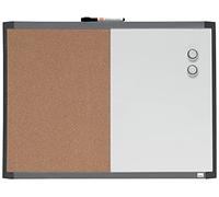 Nobo - Petit Tableau Mural 2-en-1, Tableau Blanc Magnétique Effaçable à Sec / Tableau d'Affichage en Liège, Porte-Marqueur Intégré, Maison/Bureau, 585 x 430 mm, 1903784