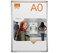 Nobo - Porte-Affiche A0 Mural avec Cadre Clipsable en Aluminium, Façade avec Revêtement Anti-Reflet, Premium Plus, Argenté, 1902208