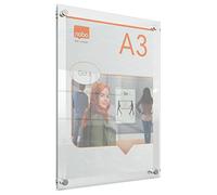 ACCO NOBO Porte-affiche mural Premium Plus A3 Transparent – acrylique, sans cadre