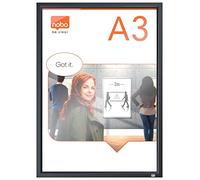 Nobo Impression Pro Frame Graphite Gray A3 Poster Holder Clair Enfants
