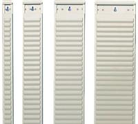 NOBO Porte-cartes T pour cartes de taille 1,5, 32 fentes Dimensions : (l)48 mm x (h)660 mm, en métal (1900392)