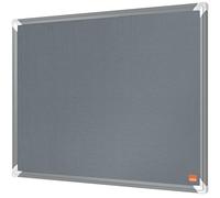 Nobo Premium Plus, Tableau d'affichage en feutre 600x450mm, Cadre Aluminium, Montage Mural par les coins, Gris, Certifié Ecolabel, 1915194