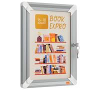Nobo Premium Plus vitrine d'affichage A4 verrouillable anti-reflet | Cadre aluminium 32 mm à clé, porte battante frontale, pour bureau école mairie hotel, blanc, 2 clés incluses