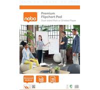Bloc paperboard 50 feuilles blanches premium unies/quadrillées Nobo 60 x 85 cm