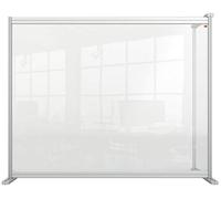 Nobo Séparateur de bureau en acrylique transparent, Barrière de protection et de distanciation sociale autonome, Système de protection et d'écran, Premium Plus 1200x1000mm 1915496