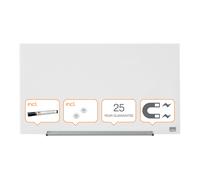 Nobo Tableau blanc Diamond - L.70 x H.40 cm - Magnétique - Verre Trempé