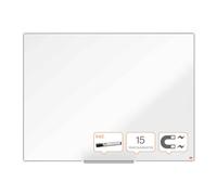 Nobo Tableau Blanc Magnétique Acier Nano Clean avec Porte-Marqueurs, 1200 x 900 mm, Bords Fins, Système de Fixation InvisaMount, Impression Pro, Blanc, 1915403