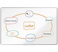 Nobo Tableau Blanc Magnétique Émaillé, 1800 x 1200mm, Cadre Aluminium, Montage Mural par les Coins, Marqueur Inclus, Premium Plus, Blanc, 1915149