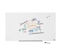 Nobo Tableau Blanc Magnétique Verre avec Porte-Marqueurs Amovible, 1000 x 560 mm, Système de Fixation InvisaMount, Impression Pro, Blanc Brillant, 1905176