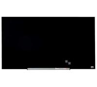Nobo Tableau Blanc Magnétique Verre avec Porte-Marqueurs Amovible, 1000 x 560 mm, Système de Fixation InvisaMount, Impression Pro, Noir, 1905180