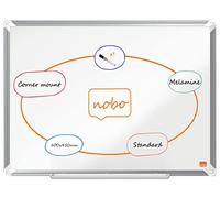Nobo Tableau Blanc Mélaminé, Non-Magnétique, 600 x 450mm, Cadre Aluminium, Montage Mural par les Coins, Marqueur Inclus, Premium Plus, Blanc, 1915166