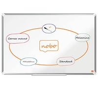 Nobo Tableau Blanc Mélaminé, Non-Magnétique, 900 x 600mm, Cadre Aluminium, Montage Mural par les Coins, Marqueur Inclus, Premium Plus, Blanc, 1915167
