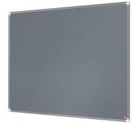 Nobo Tableau d'Affichage Feutre, 1200 x 900mm, Cadre Aluminium, Montage Mural par les Coins, Premium Plus, Gris, 1915196