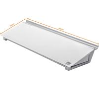 nobo Tableau de notes en verre Diamond Glass Memo Desktop (l x H) 458 mm x 60 mm blanc brillant boîte de rangement fournie, marqueur pour tableau fourni