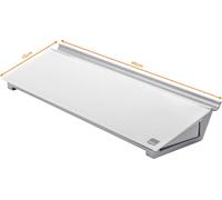 nobo Tableau de notes en verre Diamond Glass Memo Desktop (l x H) 458 mm x 60 mm blanc brillant boîte de rangement fournie