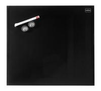 Nobo Tableau magnétique en verre Diamond 450 x 450 mm Noir – Effaçable à sec, fixations invisibles