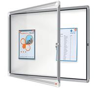 Nobo Vitrine Affichage Extérieur, 8xA4, Fond Magnétique, Porte Battante | Vitrine d'affichage extérieur 8xA4, fond magnétique, porte battante, cadre aluminium robuste, certifié NF Collectivité.