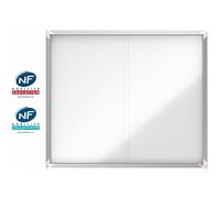Nobo Vitrine d'affichage intérieur Premium Plus 15 feuilles A4 - Portes coulissantes - Fond magnétique