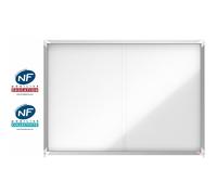 Nobo Vitrine d'affichage intérieur Premium Plus 18 feuilles A4 - Portes coulissantes - Fond magnétique