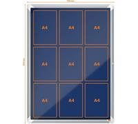 nobo Vitrine d'affichage textile paroi arrière intérieur 9 x DIN A4