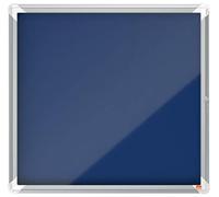 Nobo, Vitrine d'intérieur, Certifiée NF Collectivité et Education, Fond Feutre, Bleu, 6xA4, 708x667mm, Porte battante, Gamme Premium Plus, 1902555
