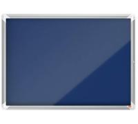 Vitrine d'affichage Premium Plus feutre, avec porte rabattable, 8xA4, bleu