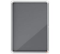 Nobo, Vitrine d'intérieur, Certifiée NF Collectivité et Education, Fond Feutre, Gris, 9xA4, 708x969mm, Porte battante, Gamme Premium Plus, 1915330